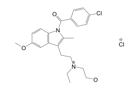 2-{{2-[1-(p-chlorobenzoyl)-5-methoxy-2-methylindol-3-yl]ethyl}ethylamino}ethanol, monohydrochloride