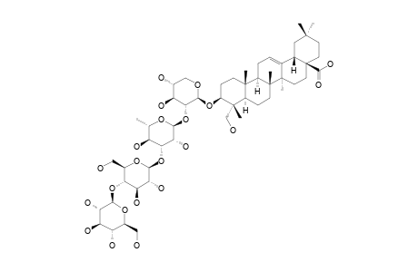 3-O-[BETA-D-GLUCOPYRANOSYL-(1->4)-BETA-D-GLUCOPYRANOSYL-(1->3)-ALPHA-L-RHAMNOPYRANOSYL-(1->2)-BETA-D-XYLOPYRANOSYL]-HEDERAGENIN