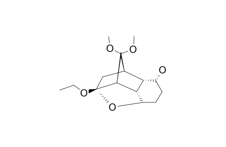 (+/-)-(1S*,3R*,5R*,7R*,8S*,9R*,10R*)-3-ETHOXY-6,6-DIMETHOXY-2-OXATETRACYCLO-[6.4.0.0(3,7).0(5,9)]-DODECAN-10-OL