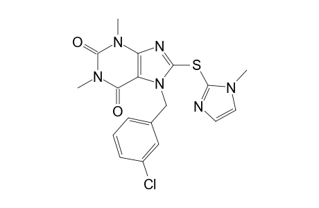 7-(3-Chlorobenzyl)-1,3-dimethyl-8-[(1-methyl-1H-imidazol-2-yl)sulfanyl]-3,7-dihydro-1H-purine-2,6-dione