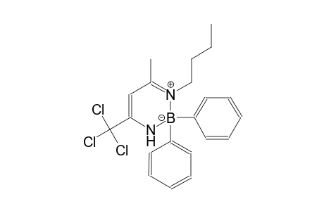 1-butyl-6-methyl-2,2-diphenyl-4-(trichloromethyl)-2,3-dihydro-1,3,2-diazaborinin-1-ium-2-uide