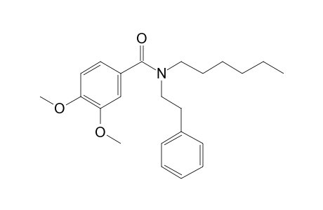 Benzamide, 3,4-dimethoxy-N-(2-phenylethyl)-N-hexyl-