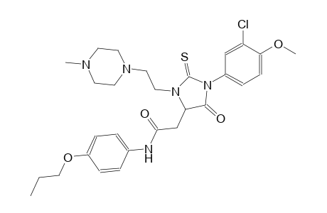 2-{1-(3-chloro-4-methoxyphenyl)-3-[2-(4-methyl-1-piperazinyl)ethyl]-5-oxo-2-thioxo-4-imidazolidinyl}-N-(4-propoxyphenyl)acetamide