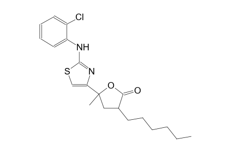 5-[2-(2-chloroanilino)-1,3-thiazol-4-yl]-3-hexyl-5-methyldihydro-2(3H)-furanone