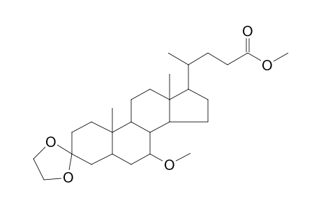 Methyl 7.alpha.-methoxy-3,3-ethylenedioxy-5.beta.-cholanoate