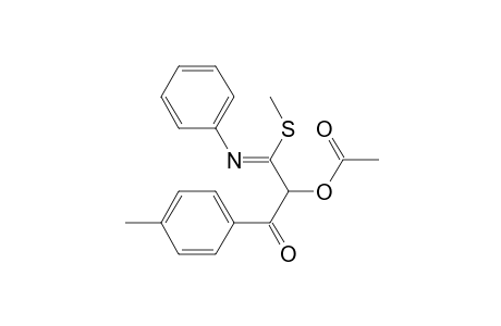 Benzenepropanimidothioic acid, .alpha.-(acetyloxy)-4-methyl-.beta.-oxo-N-phenyl-, methyl ester