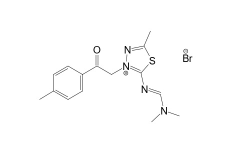 2-{[(dimethylamino)methylene]amino}-5-methyl-3-(p-methylphenacyl)-1,3,4-thiadiazolium bromide