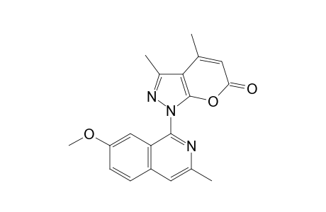 1-(3,4-Dimethyl-6-oxopyrano[2,3-c]pyrazol-1-yl)-7-methoxy-3-methylisoquinoline