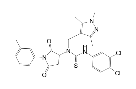 N'-(3,4-dichlorophenyl)-N-[1-(3-methylphenyl)-2,5-dioxo-3-pyrrolidinyl]-N-[(1,3,5-trimethyl-1H-pyrazol-4-yl)methyl]thiourea