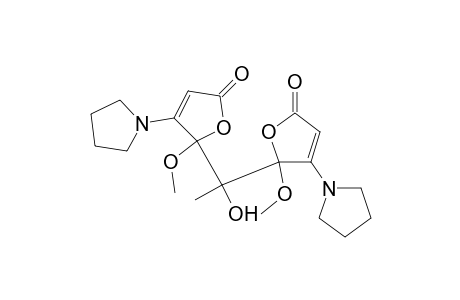 5,5'-(1-Hydroxyethane-1,1-diyl)-bis(5-methoxy-4-<pyrrolidin-1-yl>-furan-2<5H>-one)