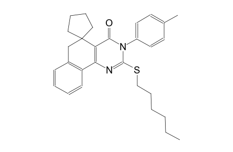 2-(hexylthio)-3-(p-tolyl)-3H-spiro[benzo[h]quinazoline-5,1'-cyclopentan]-4(6H)-one