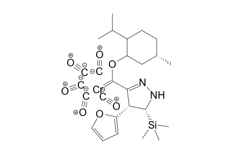 Pentacarbonyl[((4S*,5S*)-4-(2-furyl)-4,5-dihydro-5-trimethylsilyl-1H-pyrazol-3-yl)-((1R*,2S*,5R*)-menthyloxy)methylidene]chromium(0)