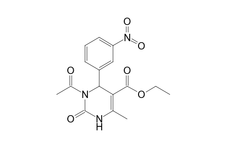 5-Pyrimidinecarboxylic acid, 1-acetyl-1,2,3,6-tetrahydro-4-methyl-6-(3-nitrophenyl)-2-oxo-, ethyl ester