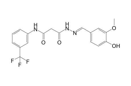 beta-alanine, 3-oxo-N-[3-(trifluoromethyl)phenyl]-, 2-[(E)-(4-hydroxy-3-methoxyphenyl)methylidene]hydrazide