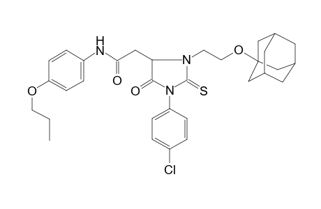 2-[3-[2-(1-adamantyloxy)ethyl]-1-(4-chlorophenyl)-5-keto-2-thioxo-imidazolidin-4-yl]-N-(4-propoxyphenyl)acetamide