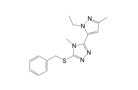 3-(benzylthio)-5-(1-ethyl-3-methylpyrazol-5-yl)-4-methyl-4H-1,2,4-triazole