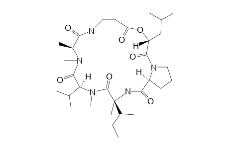 DESTRUXIN-B;CYCLO-(2-(R)-HYDROXY-4-METHYLPENTANOYL-L-PROLYL-L-ISOLEUCYL-N-METHYL-L-VALYL-N-METHYL-L-ALANYL-BETA-ALANYL)