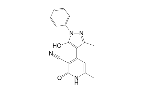 4-(5-Hydroxy-3-methyl-1-phenylpyrazol-4-yl)-2-methyl-5-cyano-6-pyridone