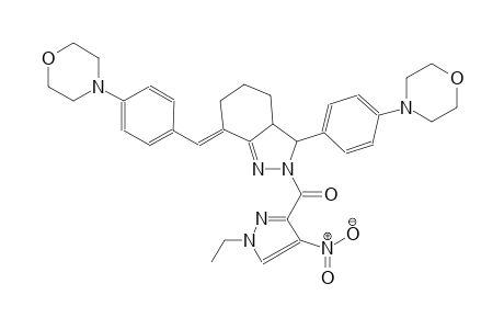 (7E)-2-[(1-ethyl-4-nitro-1H-pyrazol-3-yl)carbonyl]-7-[4-(4-morpholinyl)benzylidene]-3-[4-(4-morpholinyl)phenyl]-3,3a,4,5,6,7-hexahydro-2H-indazole