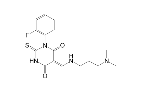 (5Z)-5-({[3-(dimethylamino)propyl]amino}methylene)-1-(2-fluorophenyl)-2-thioxodihydro-4,6(1H,5H)-pyrimidinedione