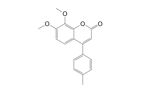 7,8-DIMETHOXY-4-(4-METHYLPHENYL)-2H-1-BENZOPYRAN-2-ONE