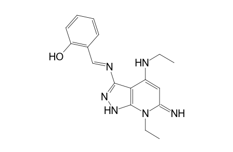 o-{N-[6,7-dihydro-7-ethyl-4-(ethylamino)-6-imino-1H-pyrazolo[3,4-b]pyridin-3-yl]formimidoyl}phenol