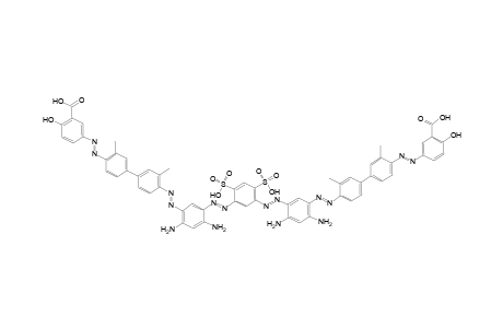 5-{[4'-({2,4-Diamino-5-[(5-{[2,4-diamino-5-({4'-[(3-carboxy-4-hydroxyphenyl)diazenyl]-3,3'-dimethyl-1,1'-biphenyl-4-yl}diazenyl)phenyl]diazenyl}-2,4-disulfophenyl)diazenyl]phenyl}diazenyl)-3,3'-dimethyl-1,1'-biphenyl-4-yl]diazenyl}-2-hydroxybenzoic acid