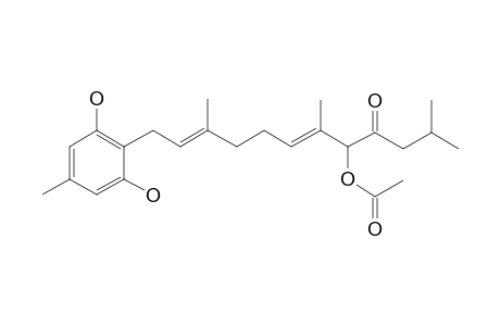 [(6E,10E)-12-(2,6-Dihydroxy-4-methylphenyl)-2,6,10-trimethyl-4-oxododeca-6,10-dien-5-yl] acetate