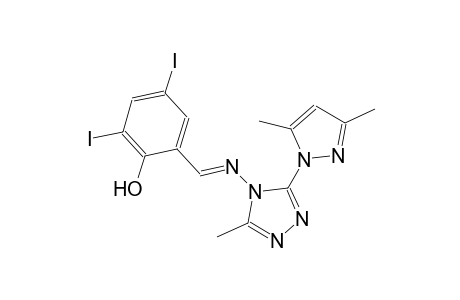 2-((E)-{[3-(3,5-dimethyl-1H-pyrazol-1-yl)-5-methyl-4H-1,2,4-triazol-4-yl]imino}methyl)-4,6-diiodophenol