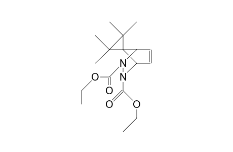 2,3-Dicarboethoxy-2,3-diaza-bicyclo(2.2.1)hept-5-ene-7-spiro-tetramethyl-cyclopropane