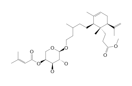 3-Cyclohexene-1-propanoic acid, 1,3-dimethyl-6-(1-methylethenyl)-2-[3-methyl-5-[[4-o-(3-methyl-1-oxo-2-butenyl)-.alpha.-L-arabinopyranosyl]oxy]pentyl]-, methyl ester, [1S-[1.alpha.,2.beta.(R*),6.beta.]]-