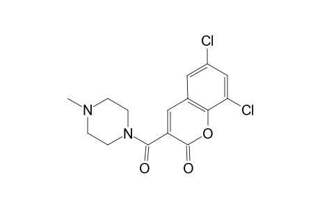 2H-1-Benzopyran-2-one, 6,8-dichloro-3-[(4-methyl-1-piperazinyl)carbonyl]-