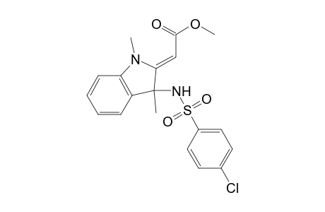 Acetic acid, [3-[[(4-chlorophenyl)sulfonyl]amino]-1,3-dihydro-1,3-dimethyl-2H-indo l-2-ylidene]-, methyl ester