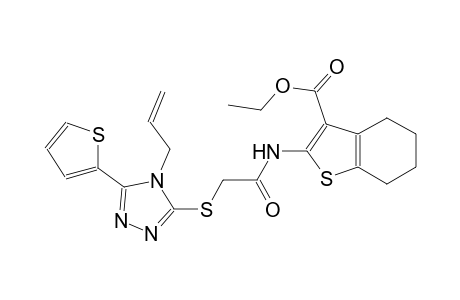 2-[[1-oxo-2-[(4-Prop-2-enyl-5-thiophen-2-yl-1,2,4-triazol-3-yl)thio]ethyl]amino]-4,5,6,7-tetrahydro-1-benzothiophene-3-carboxylic acid ethyl ester