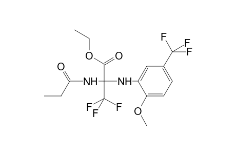 Ethyl 3,3,3-trifluoro-2-{[2-methoxy-5-(trifluoromethyl)phenyl]amino}-2-propanamidopropanoate