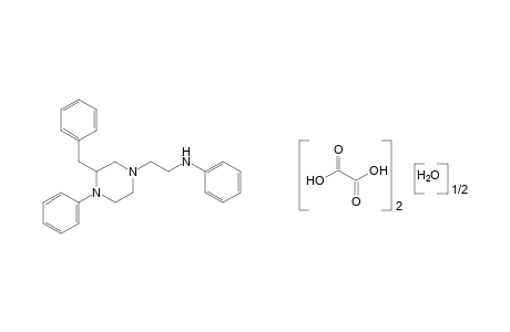 1-(2-anilinoethyl)-4-benzyl-3-phenylpiperazine, oxalate, hydrate(1:2:1/2)