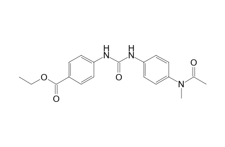 Benzoic acid, 4-[3-[4-(acetylmethylamino)phenyl]ureido]-, ethyl ester