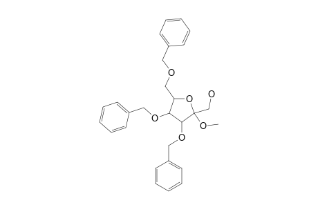 METHYL_3,4,6-TRI-O-BENZYL-L-ARABINO-HEX-2-ULO-2,5-FURANOSIDE;ALPHA_ANOMER