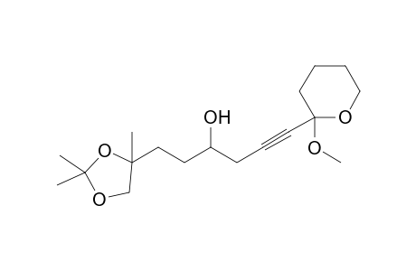 6-(TETRAHYDRO-2-METHOXYPYRAN-2-YL)-1-(2,2,4-TRIMETHYL-1,3-DIOXOLAN-4-YL)-HEX-5-YN-3-OL;DIASTEREOMER-#1