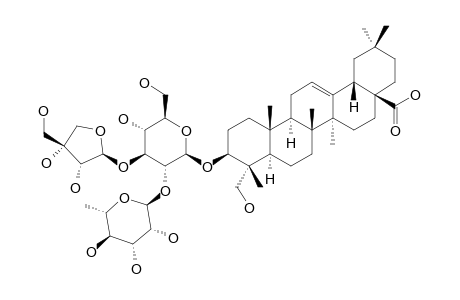 3-O-BETA-D-APIOFURANOSYL-(1->3)-[ALPHA-L-RHAMNOPYRANOSYL-(1->2)]-BETA-D-GLUCOPYRANOSYLHEDERAGENIN;28-O-BETA-D-APIOFURANOSYL-(1->3)-[ALPHA-L-RHAMNOP