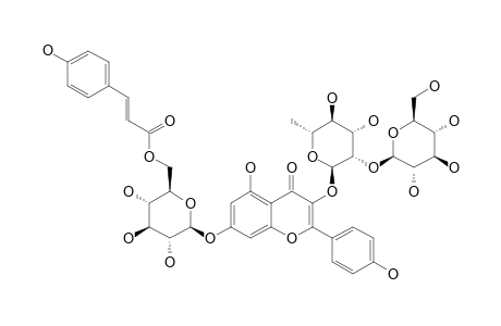 KAEMPFEROL-3-O-BETA-D-GLUCOPYRANOSYL-(1'''->2'')-O-ALPHA-L-RHAMNOPYRANOSIDE-7-O-BETA-D-(6'''-O-E-COUMARYL-GLUCOPYRANOSIDE)