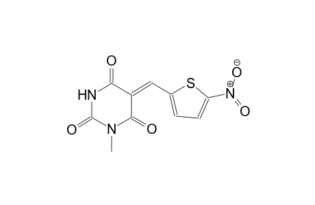 2,4,6(1H,3H,5H)-pyrimidinetrione, 1-methyl-5-[(5-nitro-2-thienyl)methylene]-, (5Z)-