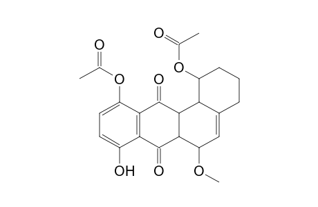 1,11-Diacetoxy-8-hydroxy-6-methoxy-1,2,3,4,6,6a,12a,12b-octahydrobenz[a]anthracene-7,12-dione