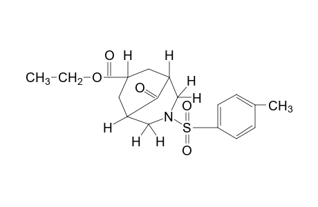 9-oxo-3-(p-tolylsulfonyl)-3-azabicyclo[3.3.1]nonane-7-carboxylic acid, ethyl ester