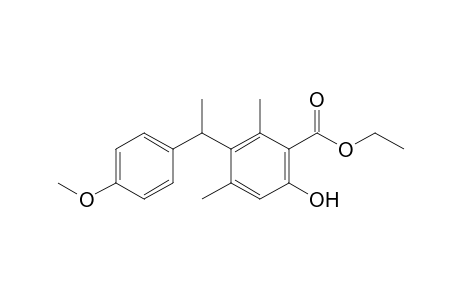 Ethyl 3-(1-(4-methoxyphenyl)ethyl)-6-hydroxy-2,4-dimethylbenzoate