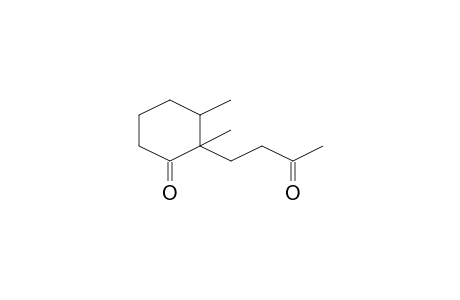 2,3-Dimethyl-2-(3-oxidanylidenebutyl)cyclohexan-1-one