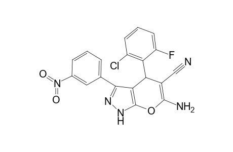 6-Amino-4-(2-chloro-6-fluoro-phenyl)-3-(3-nitrophenyl)-2,4-dihydropyrano[2,3-c]pyrazole-5-carbonitrile