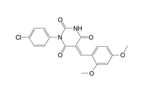 (5E)-1-(4-chlorophenyl)-5-(2,4-dimethoxybenzylidene)-2,4,6(1H,3H,5H)-pyrimidinetrione