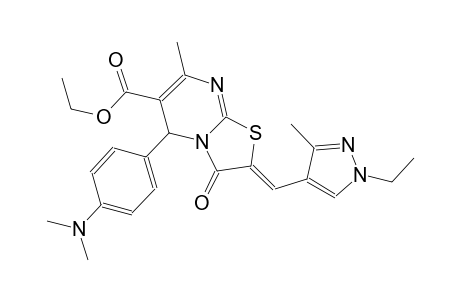 ethyl (2Z)-5-[4-(dimethylamino)phenyl]-2-[(1-ethyl-3-methyl-1H-pyrazol-4-yl)methylene]-7-methyl-3-oxo-2,3-dihydro-5H-[1,3]thiazolo[3,2-a]pyrimidine-6-carboxylate