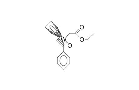 /.eta.-5/-Cyclopentadienyl-(2-ethoxy-2-oxo-ethyl)-(phenyl-acetylene)-oxo tungsten